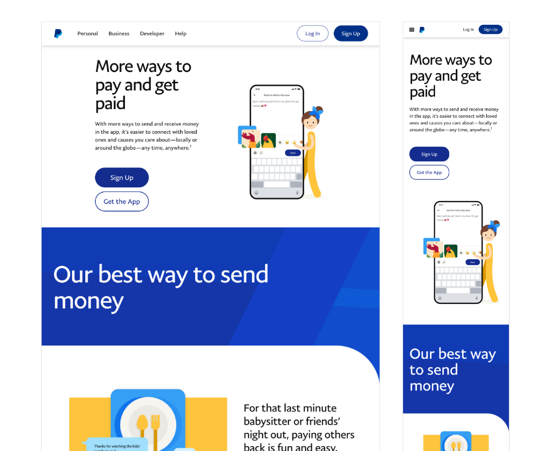 PayPal legacy web and mobile experiences